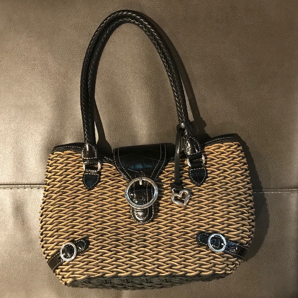 Brighton Basket Weave & Leather Shoulder Bag